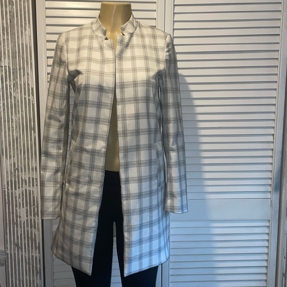 Carolina Belle Jackets & Blazers - Carolina Belle Montreal Women's Plaid Open Front
Blazer Black White Size XS